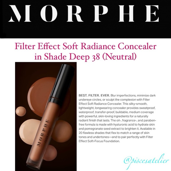 Morphe Filter Effect Soft Radiance Concealer in Shade Deep 38 (Neutral), 3.8 mL. - Picture 2 of 16
